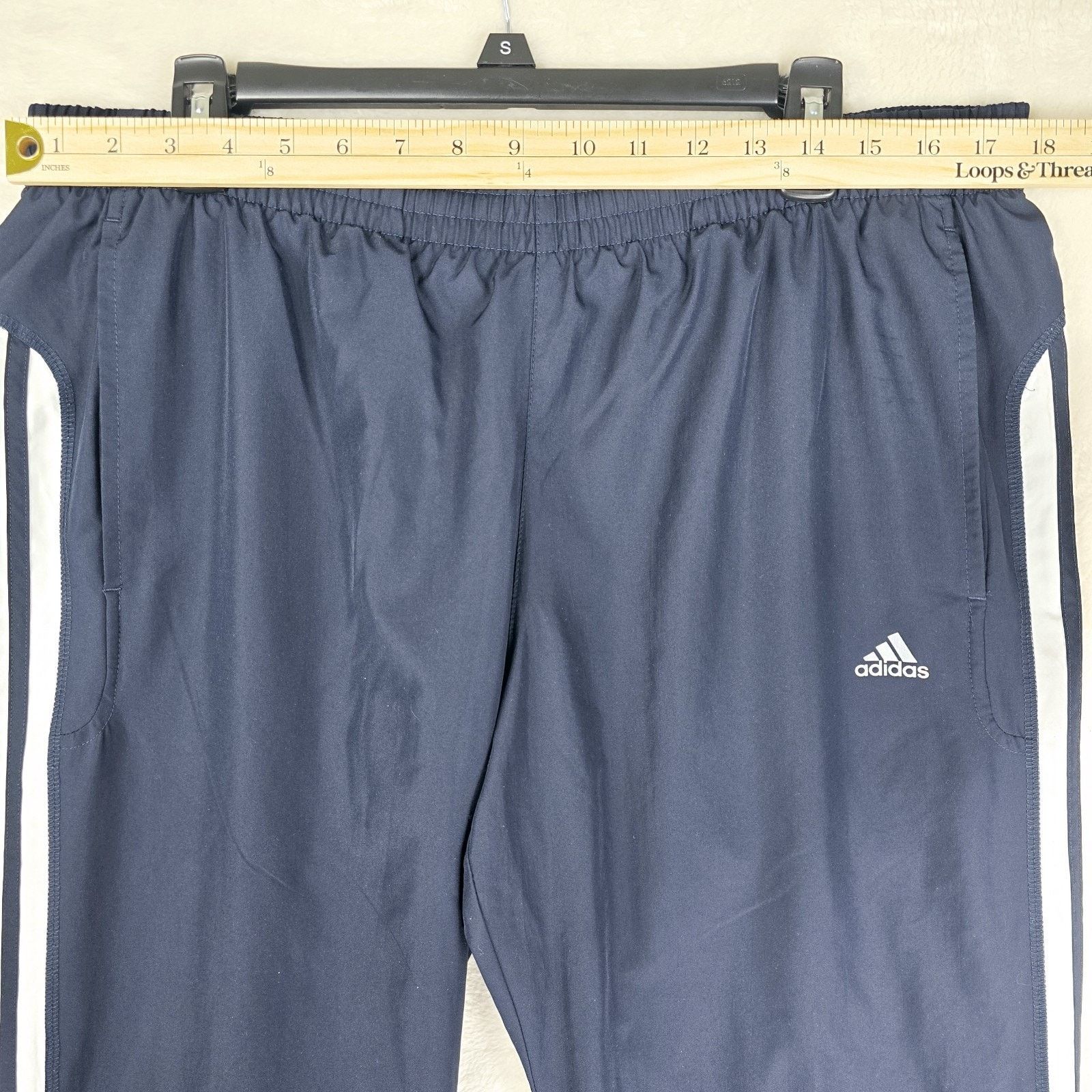 Adidas Adidas Track Pants Blue Windbreaker Ankle Zip Baggy Y2K M Size US 36 / EU 52 - 12 Thumbnail