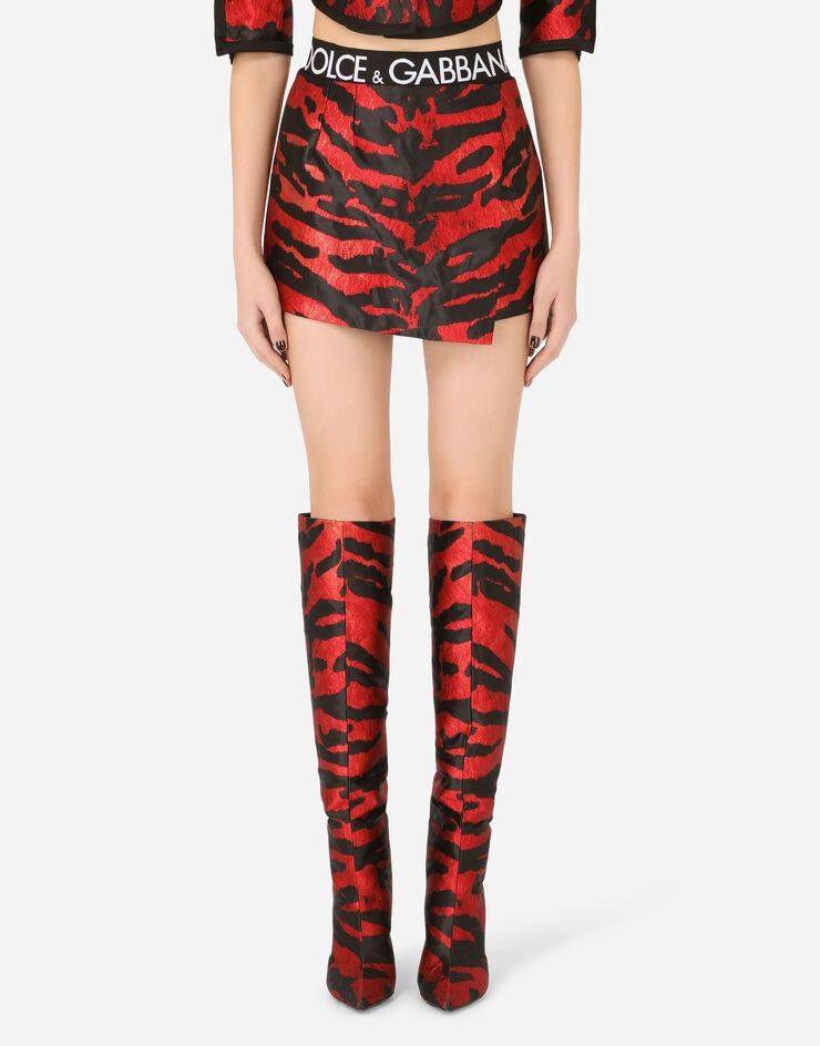 Dolce & Gabbana o1y0925 Mini Skirt in Black/Red Size 28" / US 6 / IT 42 - 2 Thumbnail
