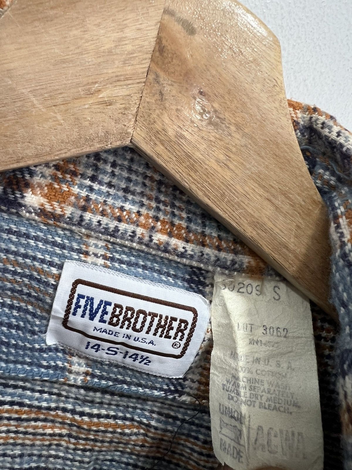 FiveBrother Vintage Five Brother Plaid Flannel Button Up Shirt Size US S / EU 44-46 / 1 - 4 Thumbnail