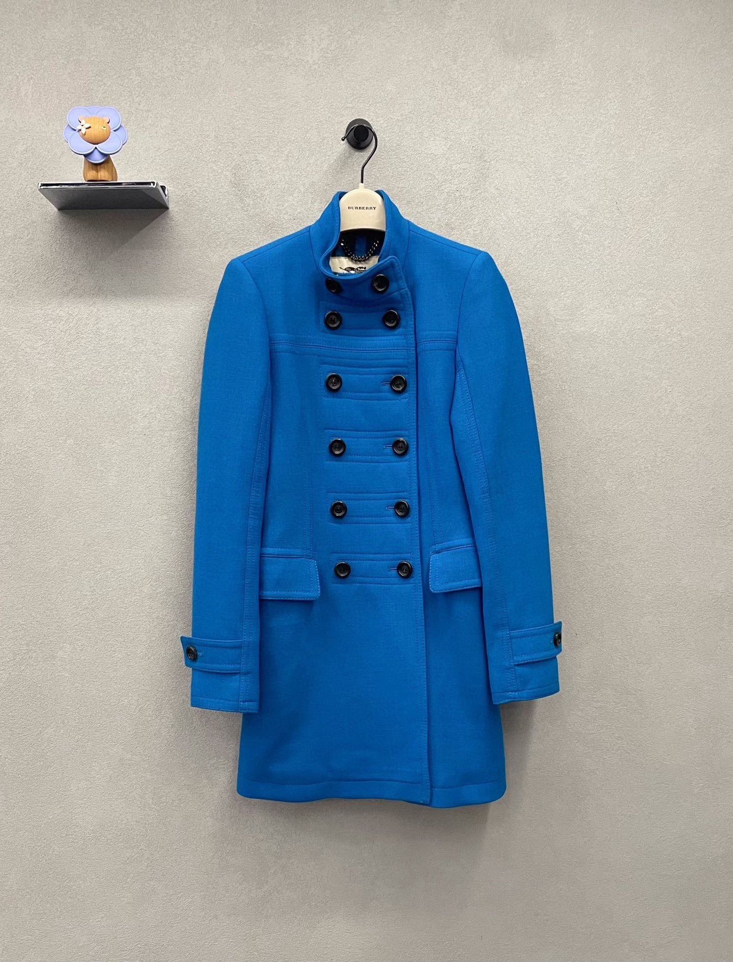 Burberry Burberry Blue Double-Breasted Coat Size XXS / US 00 / IT 34 - 1 Thumbnail