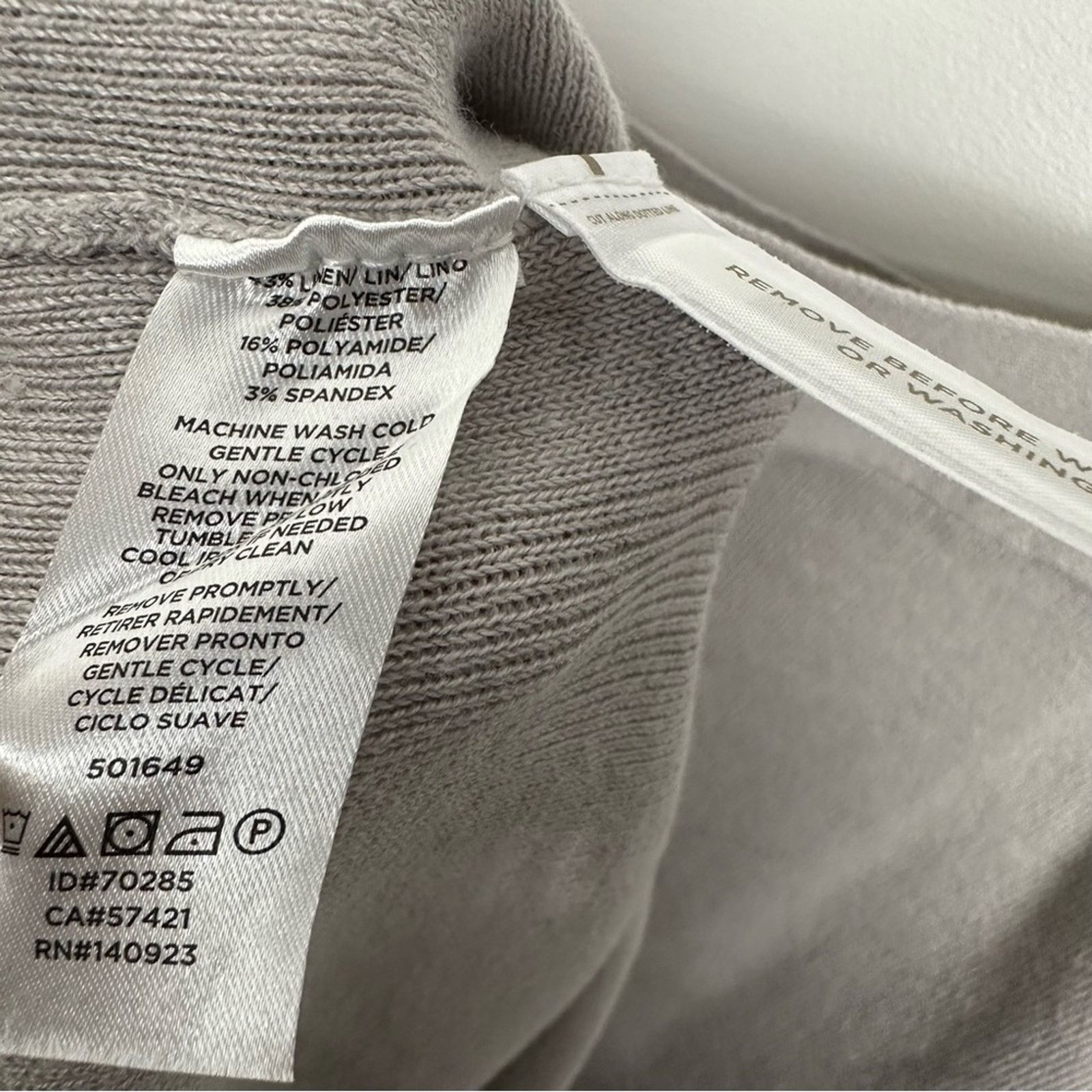 Loft NWT Loft Gray Ribbed Knit Square Neck Tank Linen Blend 16/18 Size XXL / US 16-18 / IT 52-54 - 4 Thumbnail