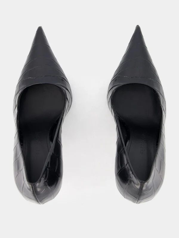 Salvatore Ferragamo o1s1rm0924 Eva Leather Pumps in Black Size US 5.5 / IT 35.5 - 4 Thumbnail