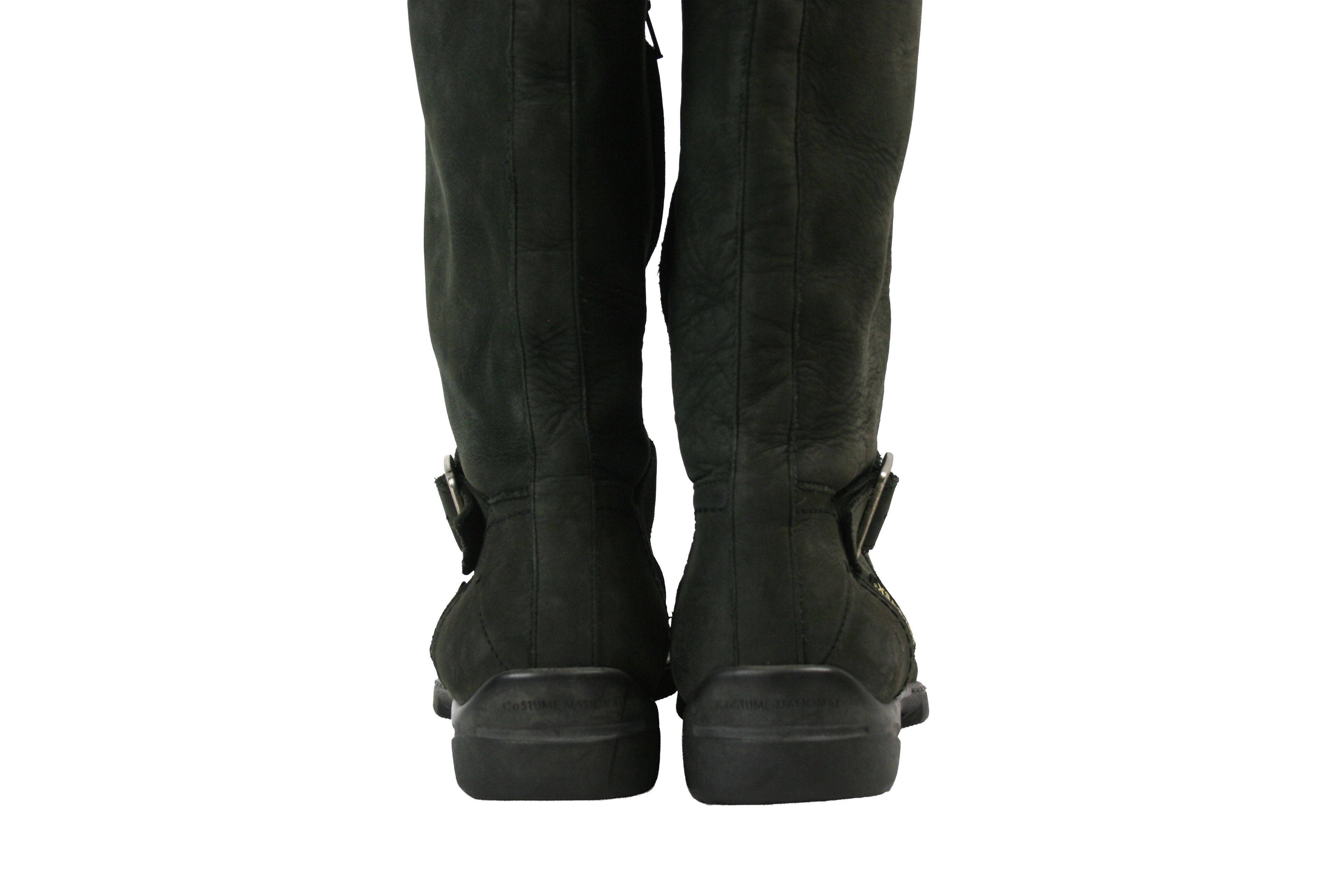 Costume National Motorcycle Engineer Gore-tex Knee High Leather Boots Size US 8 / IT 38 - 10 Thumbnail