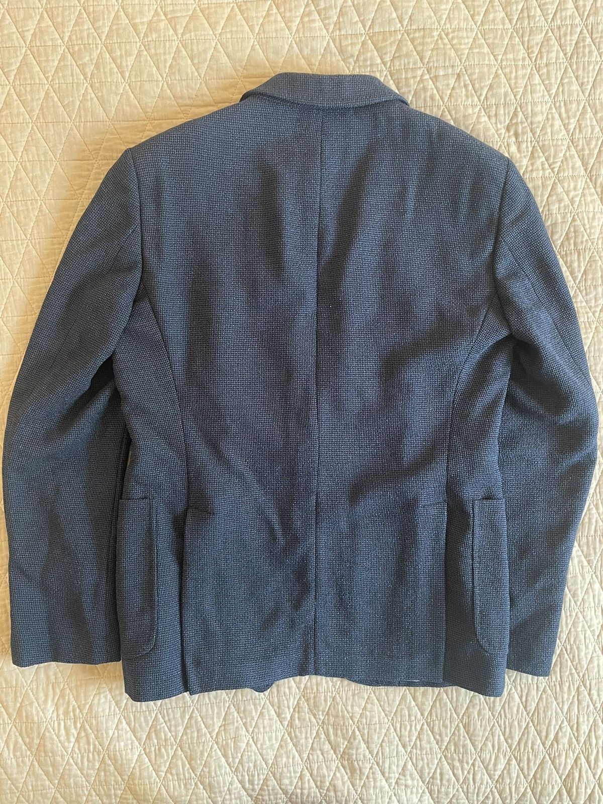 Armani Collezioni Textured Silk and Wool Patch Pocket Hopsack Jacket Size 40R - 4 Thumbnail