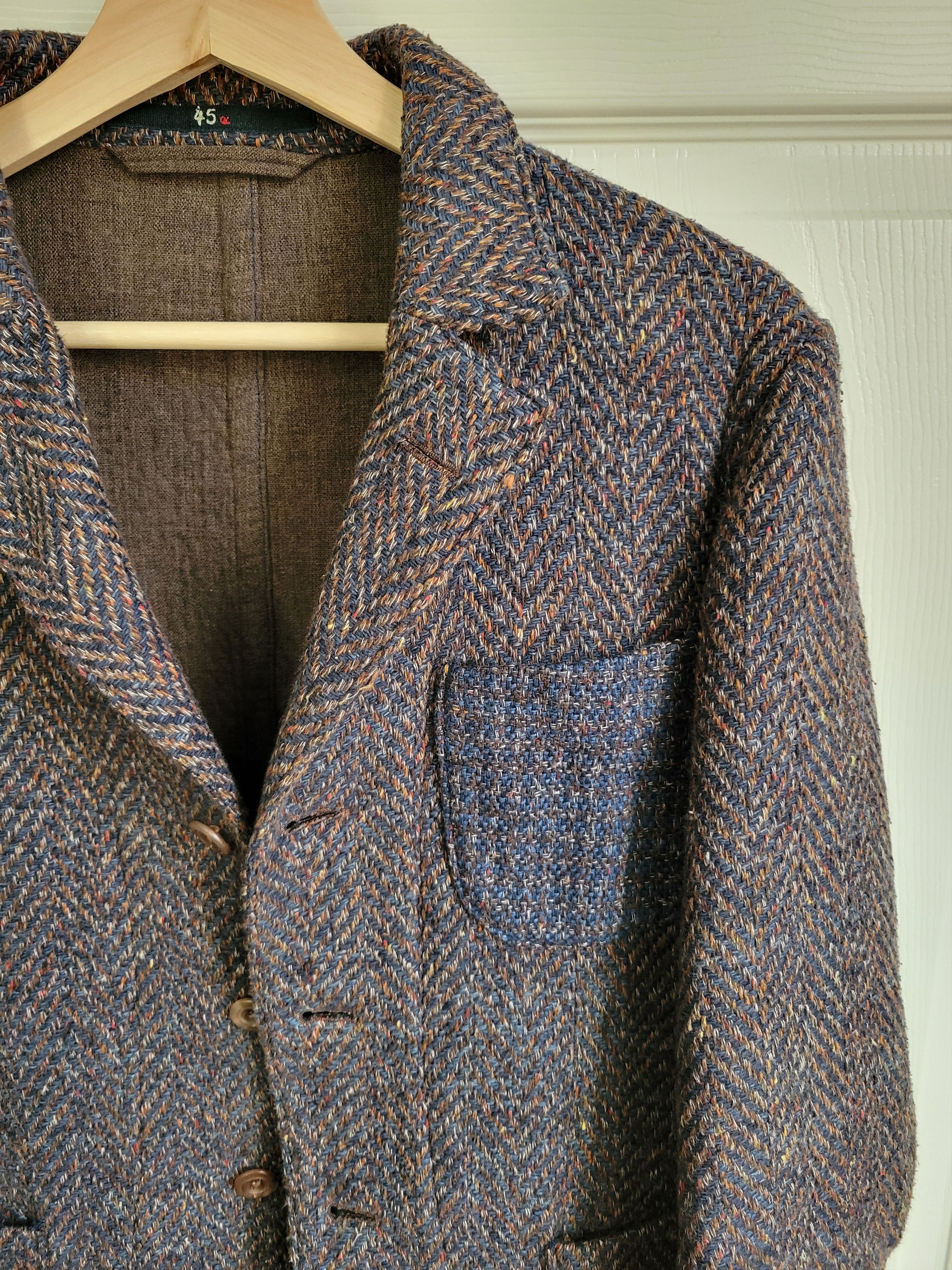 45R Indigo Kuba Tweed Blazer Jacket