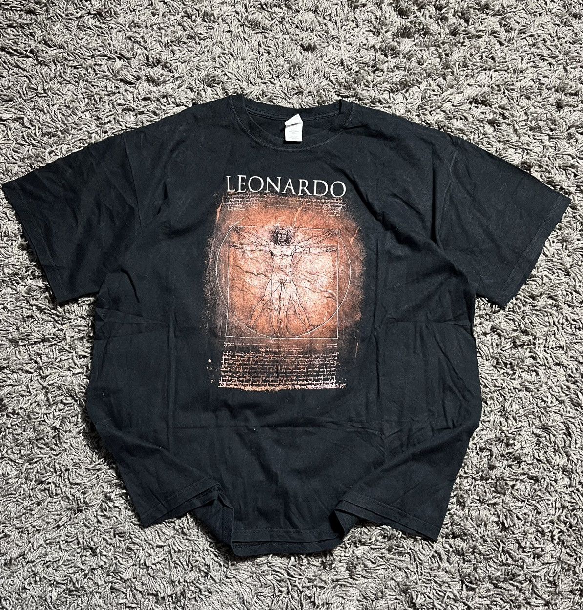 Vintage Y2K LEONARDO DA VINCI VITRUVIAN ART COTTON TEE Size US XXL / EU 58 / 5 - 1 Thumbnail
