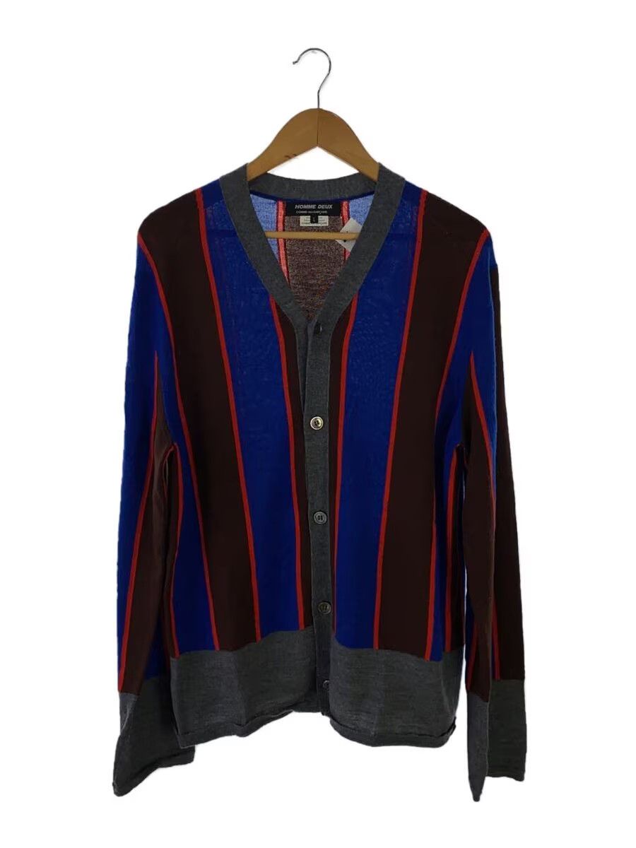 Comme des Garcons × Comme des Garcons Homme Deux Striped Wool Knit Cardigan Size US L / EU 52-54 / 3 - 1 Thumbnail
