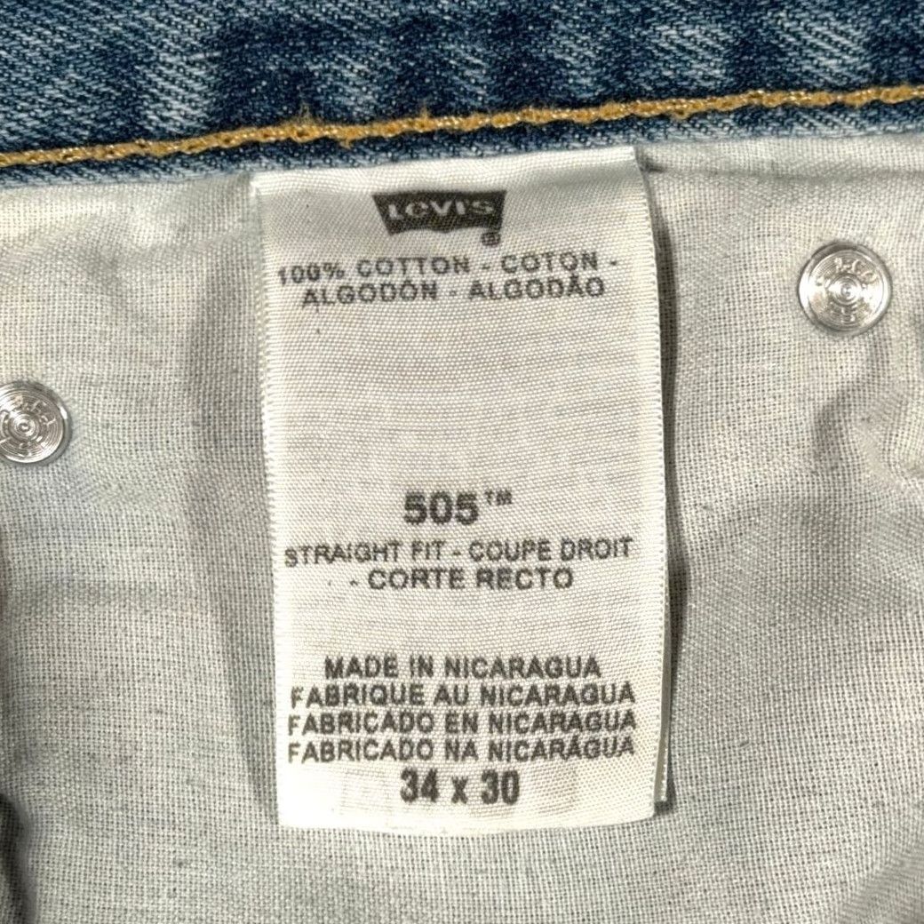 Levi's VINTAGE Levi's 505 Jeans Mens 34x29 Blue Regular Straight Denim Y2K 34x30 Tag Size US 34 / EU 50 - 6 Thumbnail