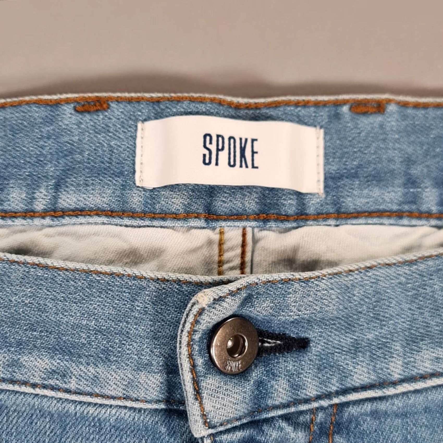 Denime Spoke Jeans Blue W42 L30 Regular Fit Straight Stretch Denim Mens Pants Size US 33 - 3 Thumbnail