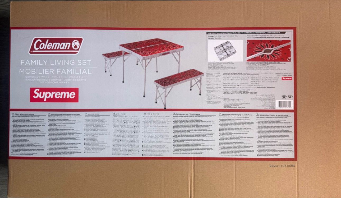 Supreme (NEW) Supreme Coleman Folding Table Set (One Size, Red) Size ONE SIZE - 1 Thumbnail