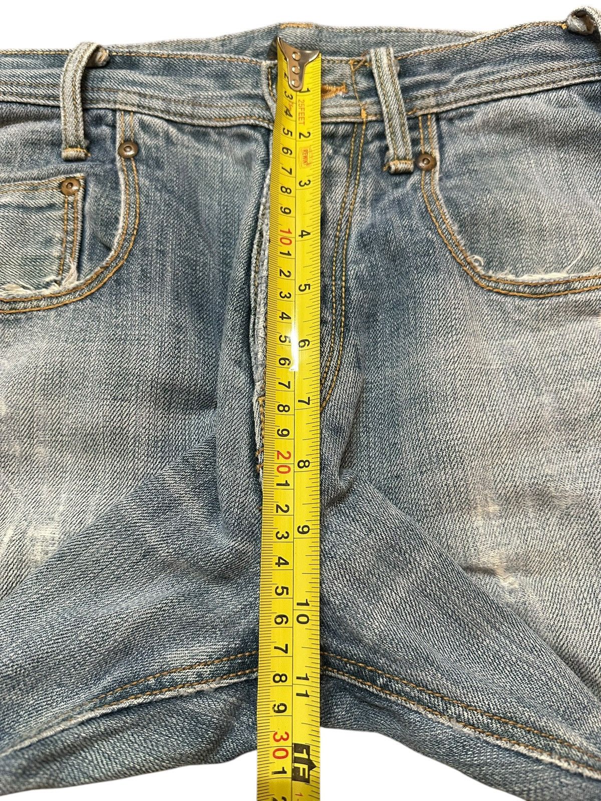 Lee Vintage Lee Buckle Style Faded Wash Distressed Baggy Jeans Size US 30 / EU 46 - 15 Thumbnail
