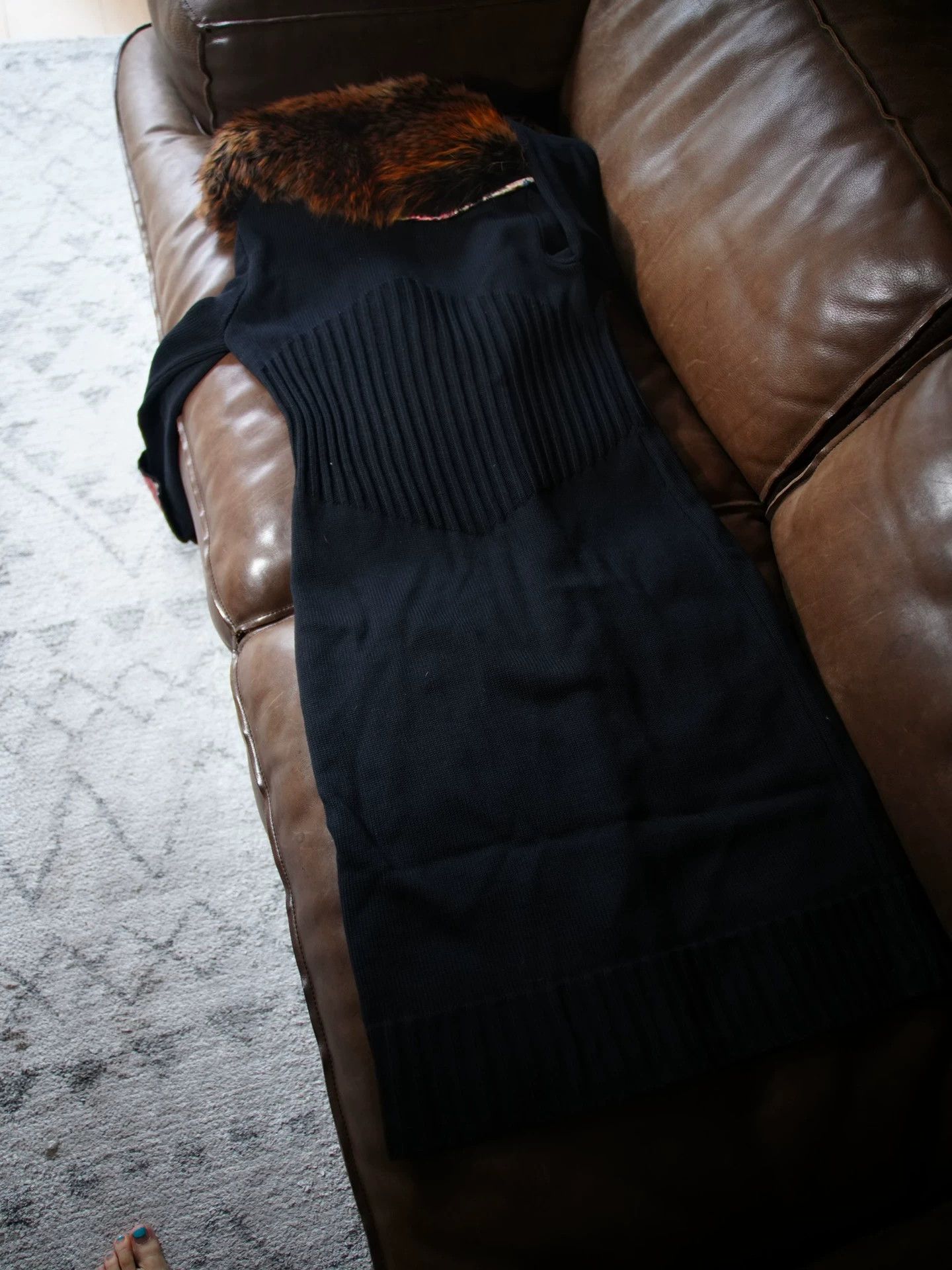 Roberto Cavalli Roberto Cavalli Wool-Silk Knit Print Rac Fur Collar Coat L Size L / US 10 / IT 46 - 4 Thumbnail