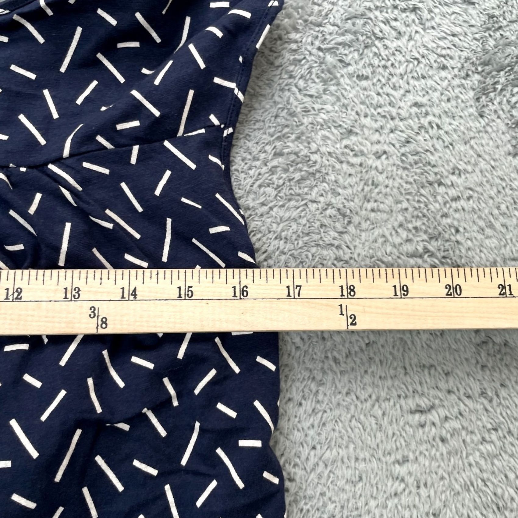 Uniqlo Uniqlo Dress Women S Blue A-Line Sleeveless Geometric Crew Neck Stretch Cotton Modal Spandex Short Dress/Casual Women Size S / US 4 / IT 40 - 7 Thumbnail
