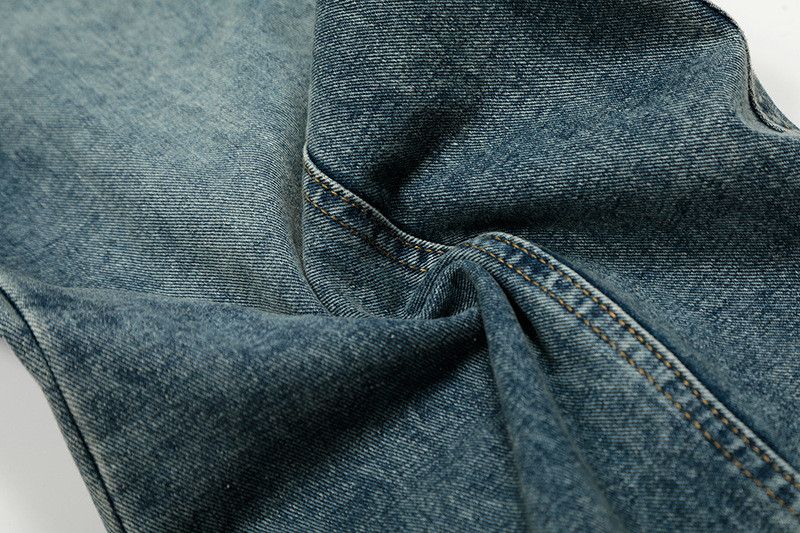 Vintage American retro embroidered puppy wash distressed loose jeans Size US 32 / EU 48 - 6 Thumbnail