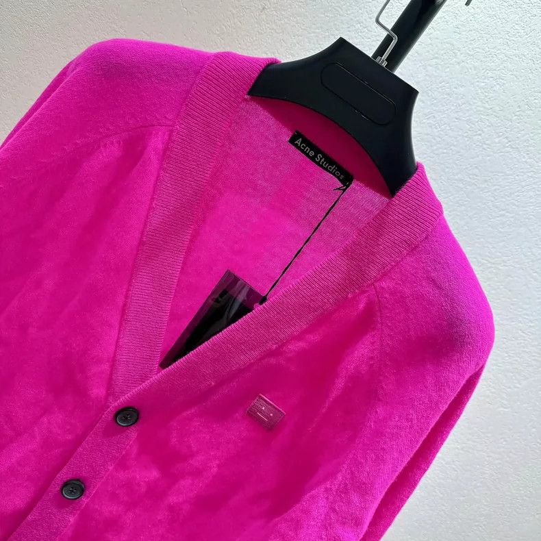 Acne Studios Acne Studios A rose red embroidered cardigan Size S / US 4 / IT 40 - 2 Thumbnail
