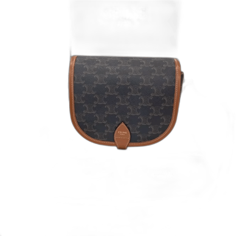 Celine Vintage Triomphe Saddle Bag in Blue, Men's