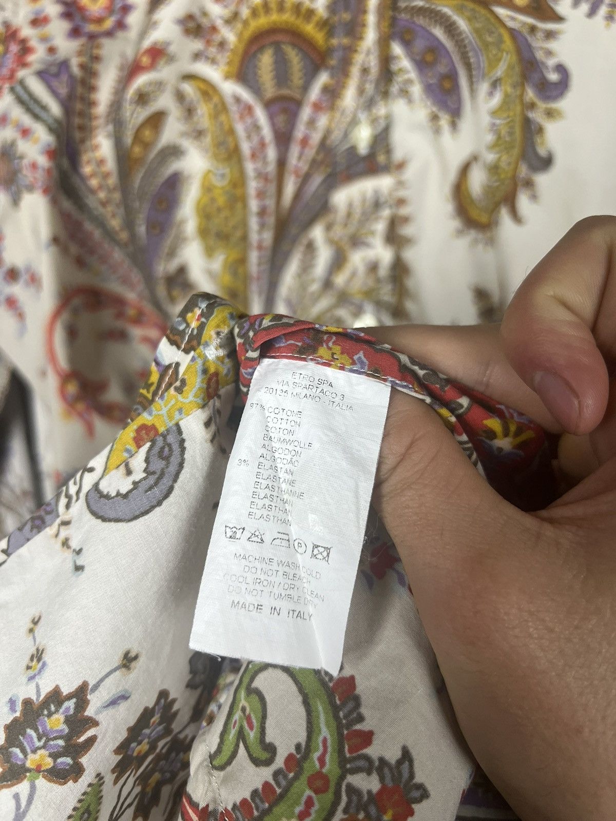 Etro Etro 46 Blouse Shirt Top Neutral Paisley floral print Size L / US 10 / IT 46 - 5 Thumbnail