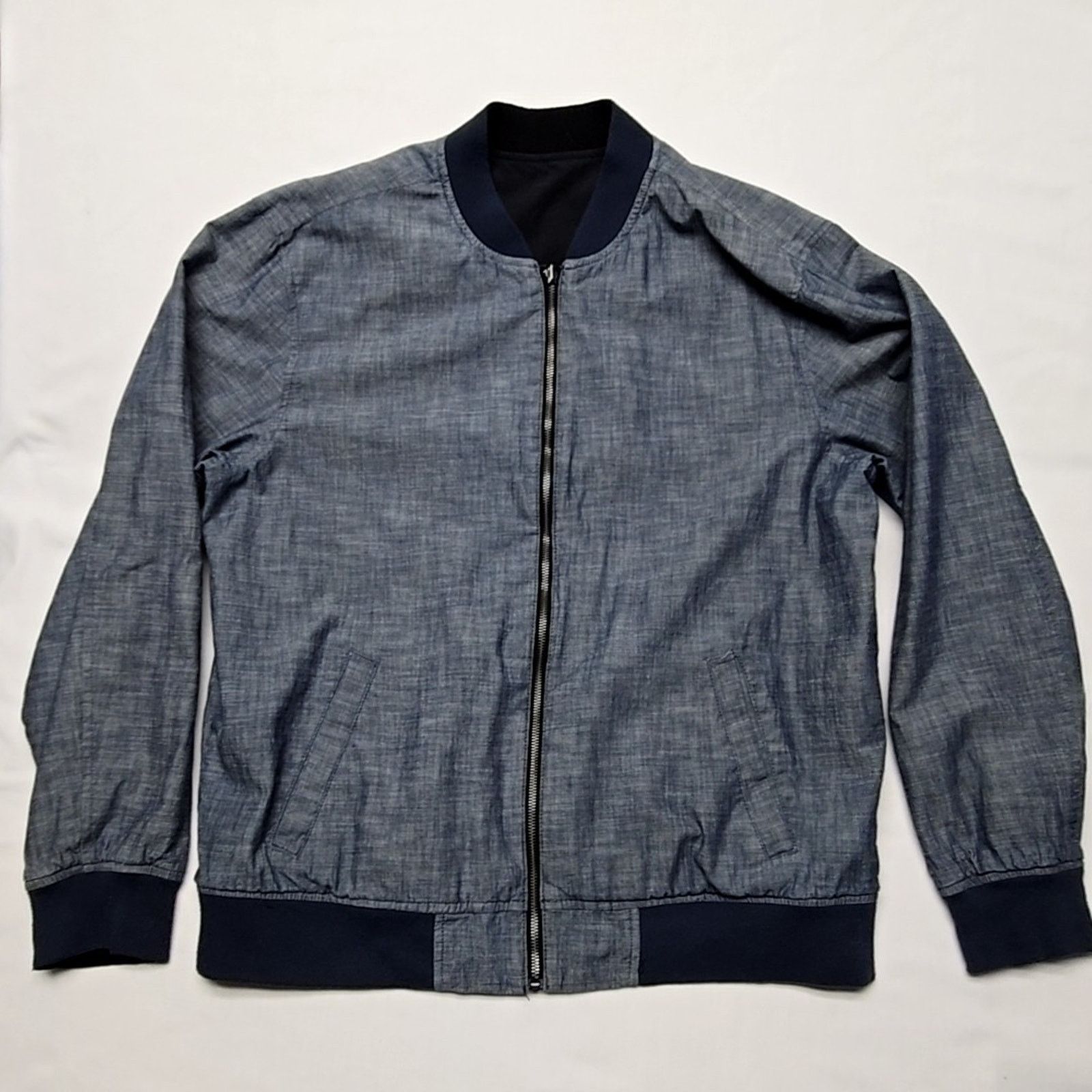 Old Navy Old Navy Mens Bomber Jacket Reversible Blue Black XL Casual Size US XL / EU 56 / 4 - 1 Thumbnail