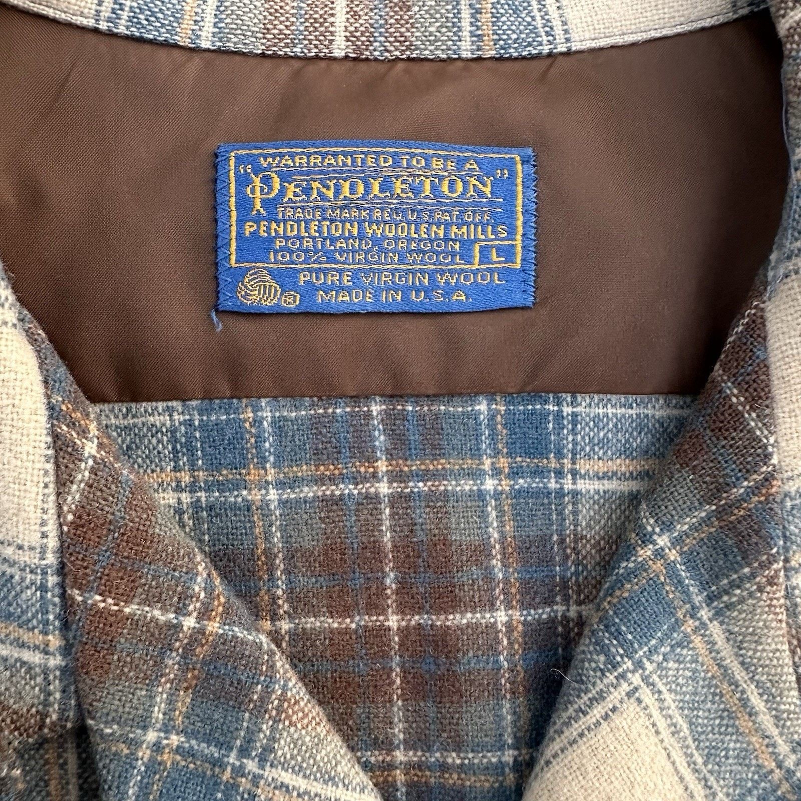 Flannel × Pendleton × Vintage Vintage Pendleton Plaid Wool Board Shirt Loop Collar Size US L / EU 52-54 / 3 - 4 Thumbnail