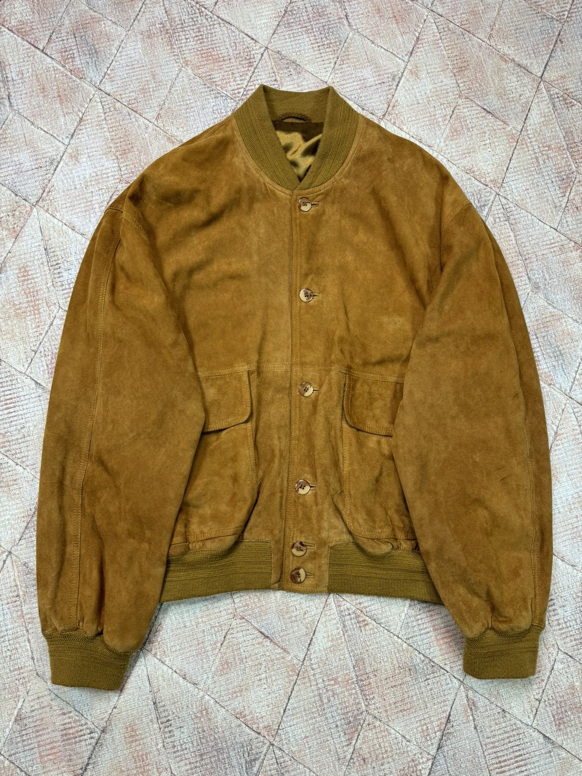 Vintage Vintage Suede Italian Leather Jacket Boxy 90s Avant Garde Size US L / EU 52-54 / 3 - 4 Thumbnail