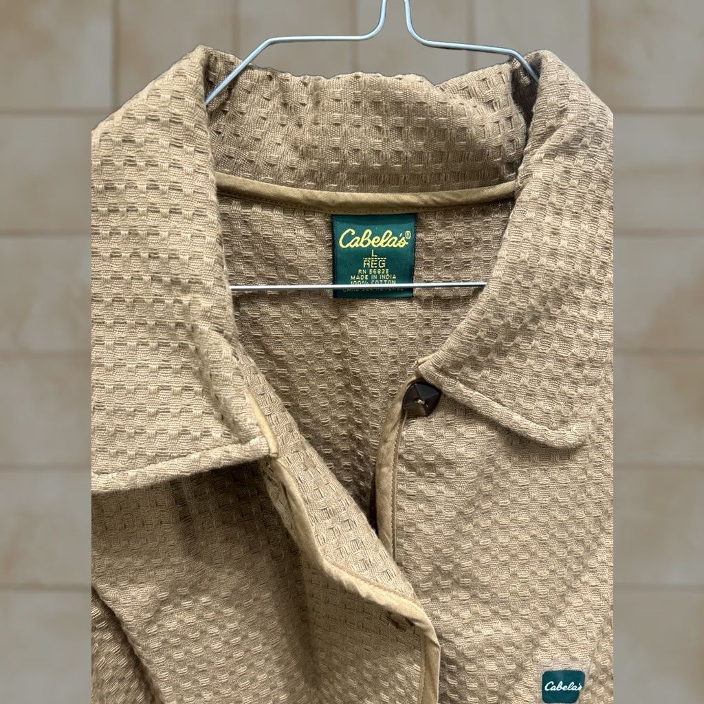 Vintage Cabela's Jacket Womens L Brown Quilted Button Up Pockets NWTs Tanish Solid Long Sleeve Lightweight Fall Spring Regular"} Size M / US 6-8 / IT 42-44 - 1 Thumbnail