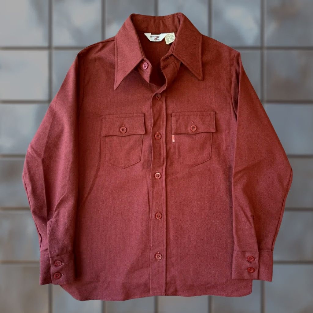 Levi's VINTAGE Levi's Shirt Women's Small Rust Red Long Sleeve Button Up Workwear Size S / US 4 / IT 40 - 1 Thumbnail