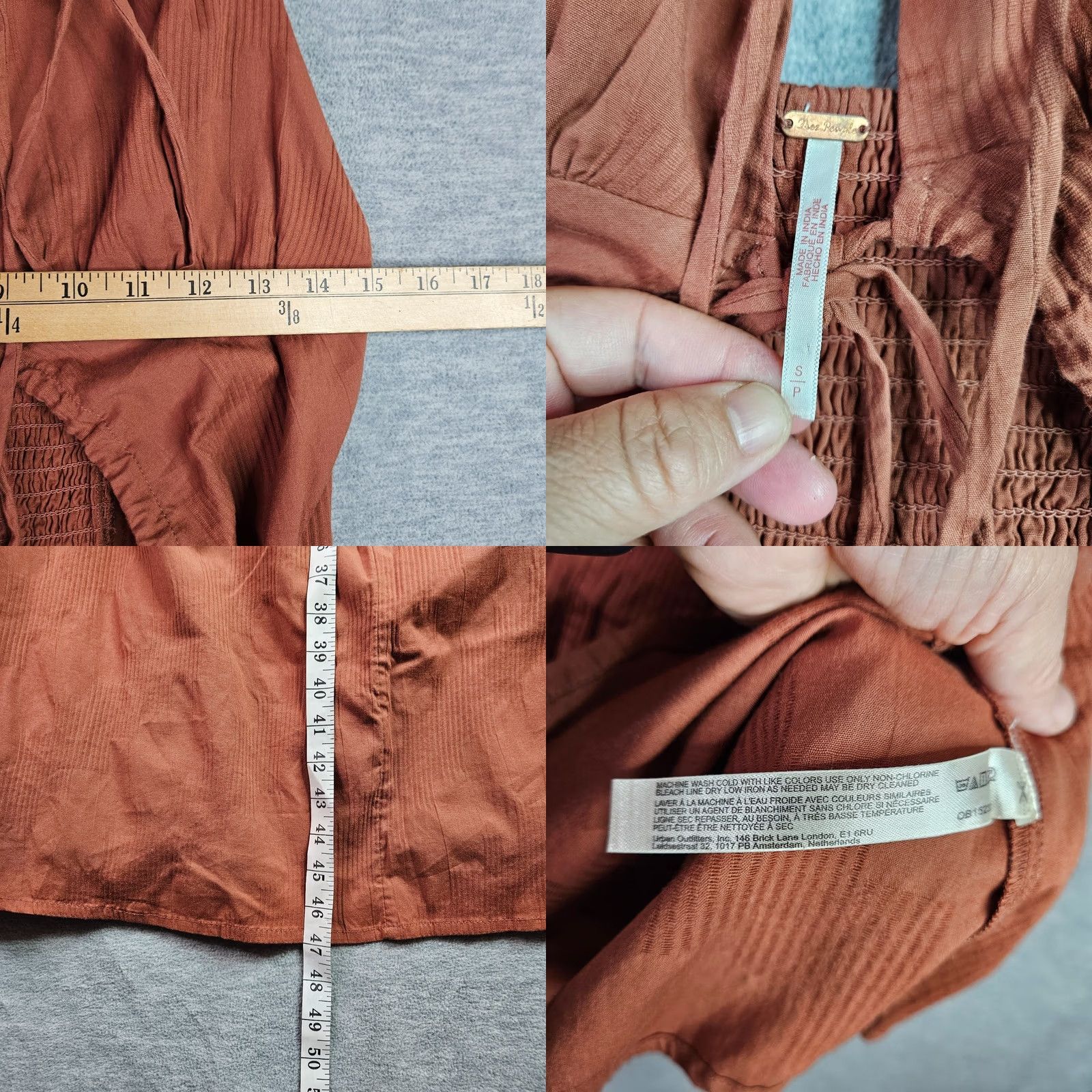 Free People Free People G.N.O. Maxi Dress Women’s Small Rust Boho Open Back Smocked Dress Sleeveless Halter A-Line Maxi Size S / US 4 / IT 40 - 8 Thumbnail