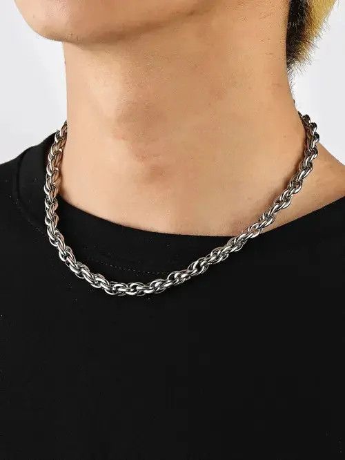 Jewelry × Vintage Retro Punk Minimal Vintage Chain Link Steel Size ONE SIZE - 1 Thumbnail