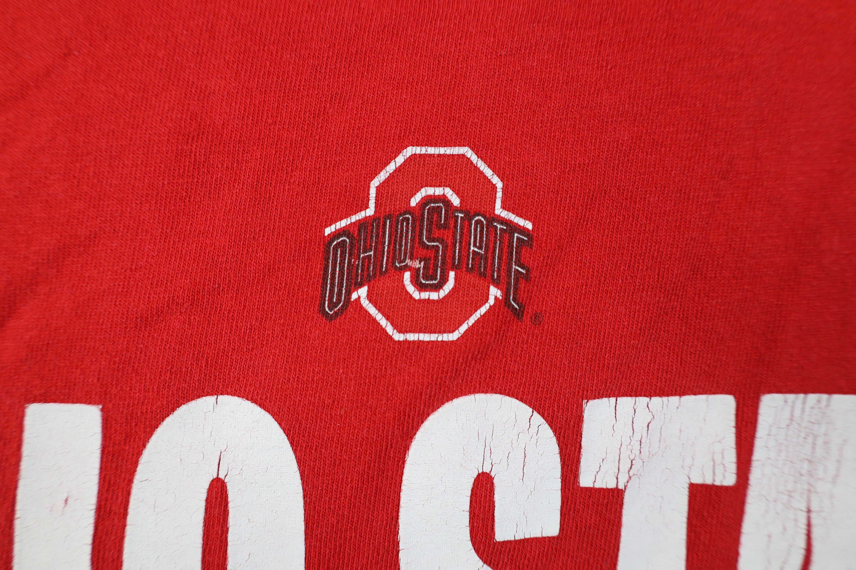Starter Vintage 90s Starter Ohio State University T-Shirt Red Cotton Size US XL / EU 56 / 4 - 6 Thumbnail