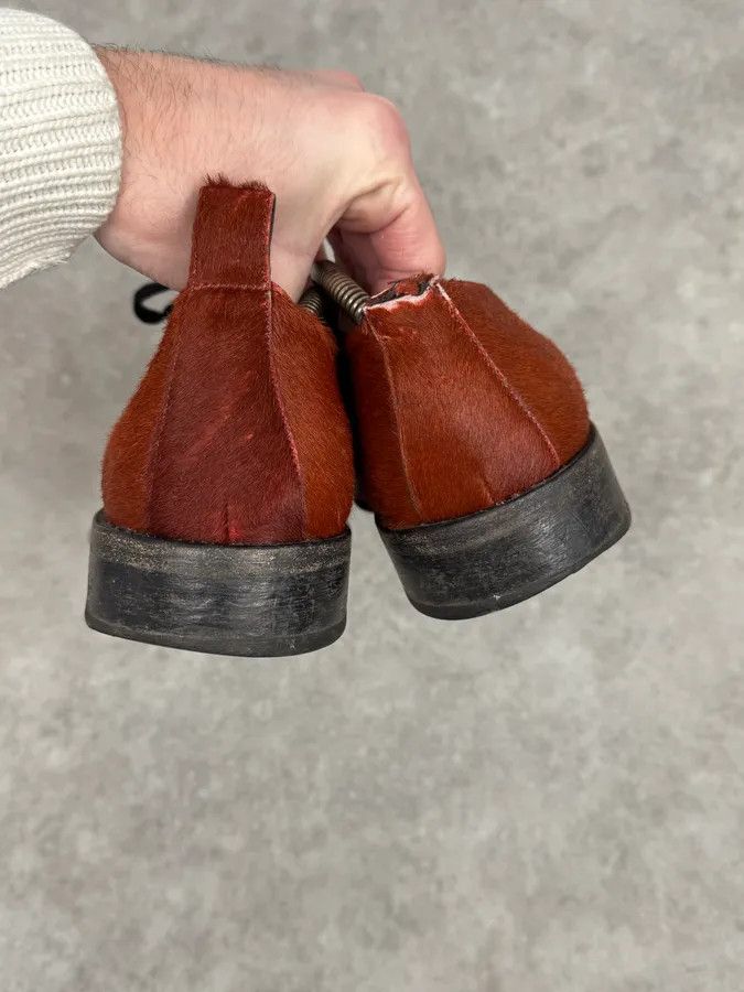 Ann Demeulemeester Ann Demeulemeester Red Pony Hair Leather Boots Size US 11 / EU 44 - 3 Thumbnail