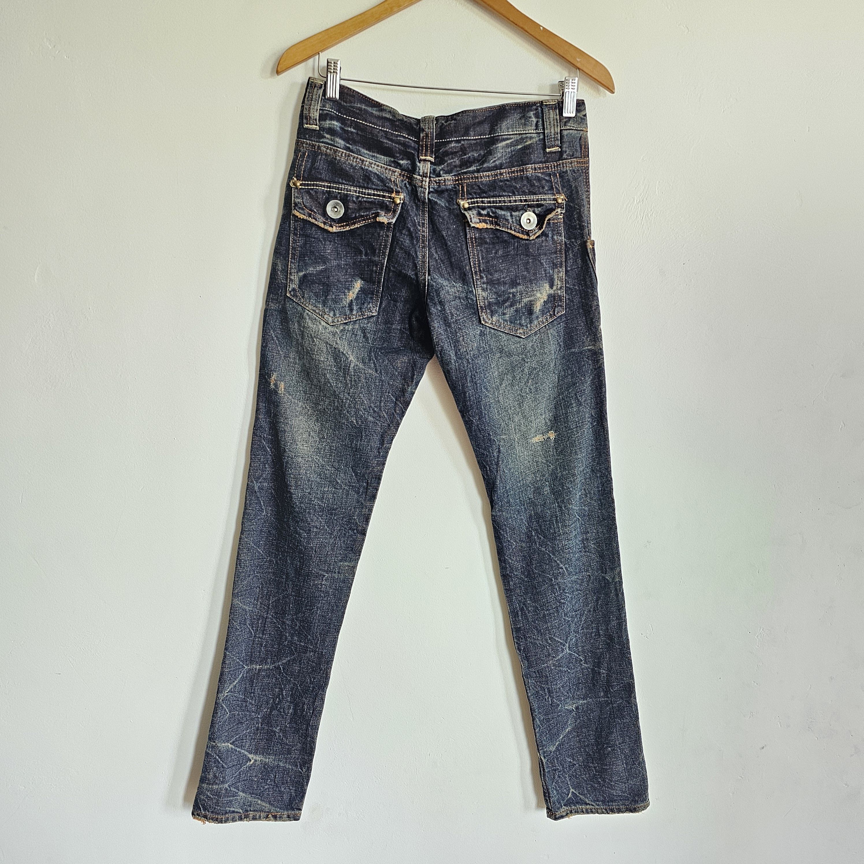 If Six Was Nine Vintage Amazing Embroidered Distressed Low Rise Jeans Size US 30 / EU 46 - 2 Thumbnail