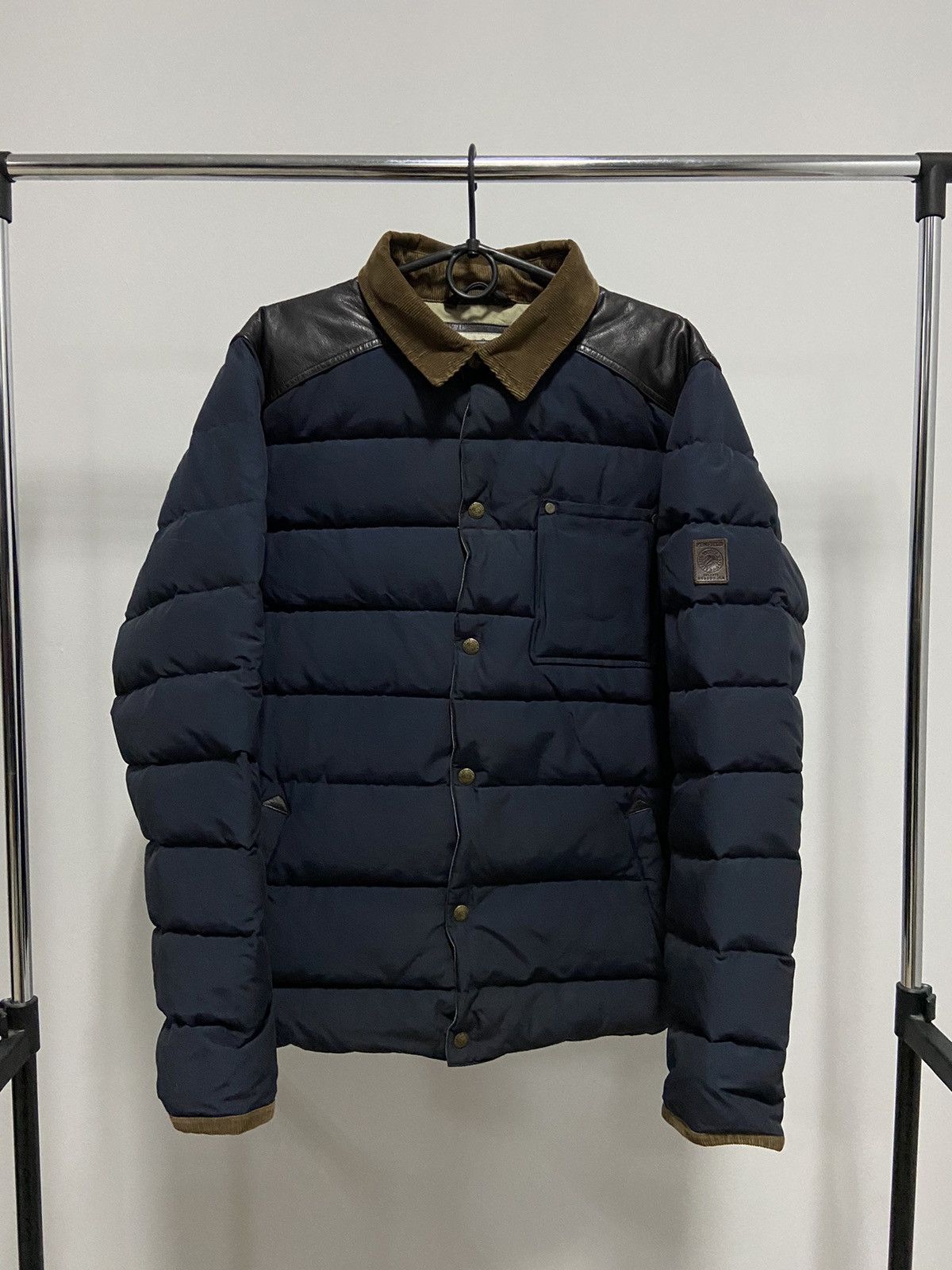 Trailwear Penfield puffer jacket leather shoulder vintage