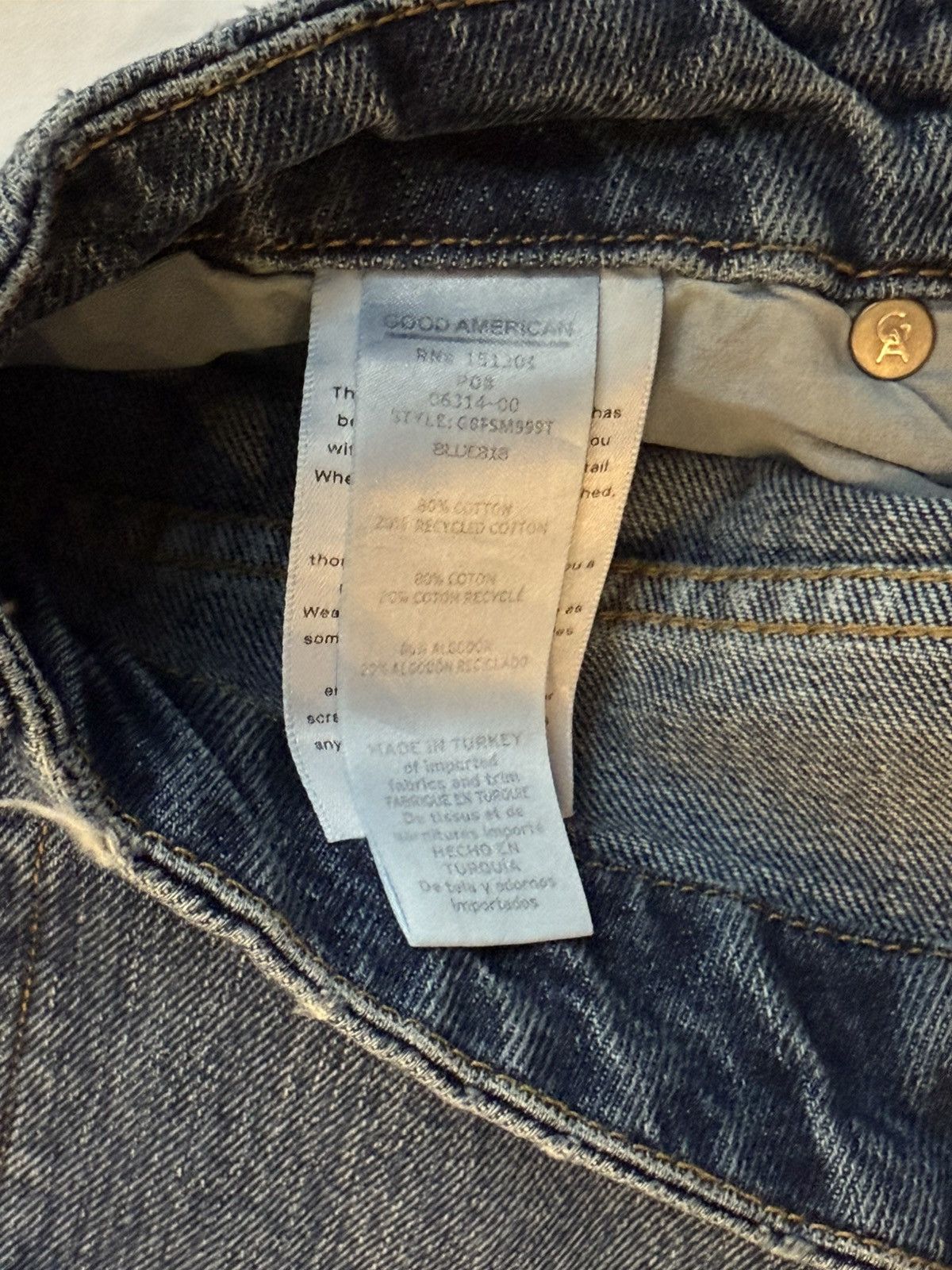 Good American Good Boy Jeans Dark wash, high-rise straight