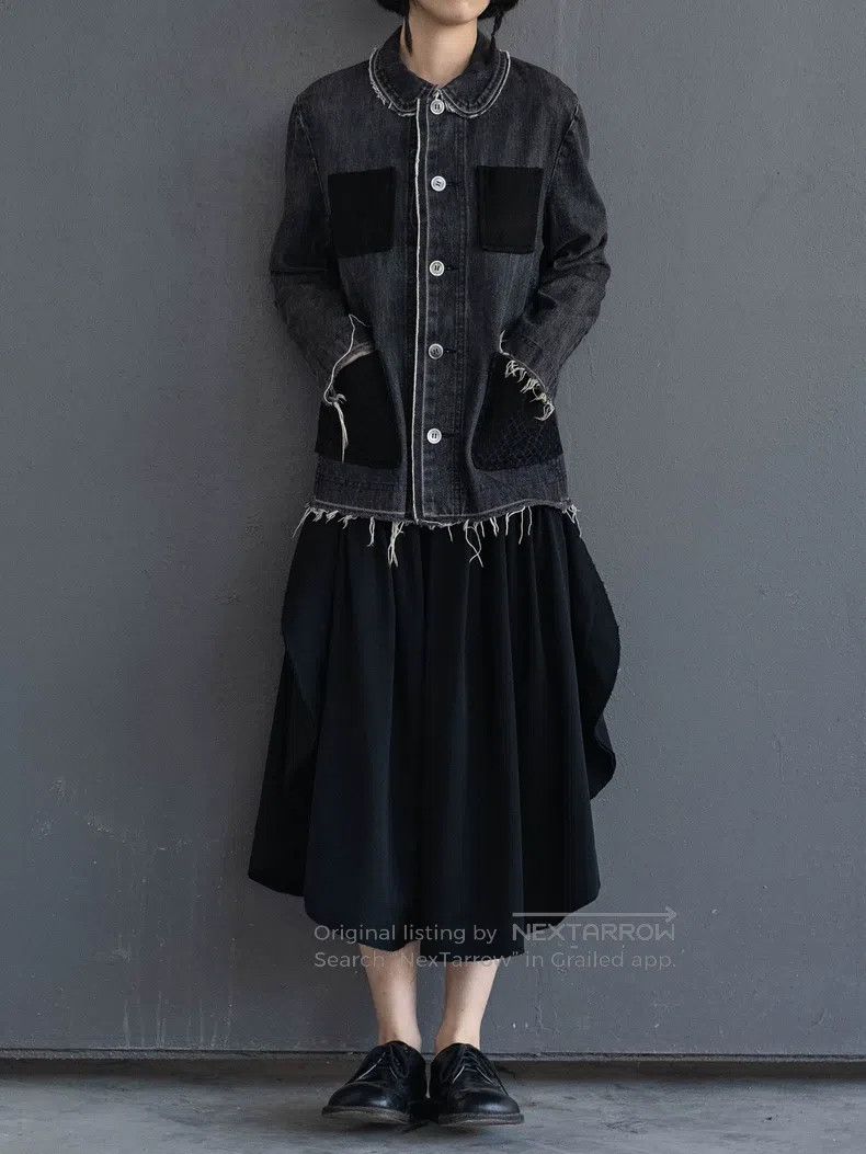 Comme des Garcons Comme Des Garcons size S Main line black wool round half s Size 23" - 6 Thumbnail