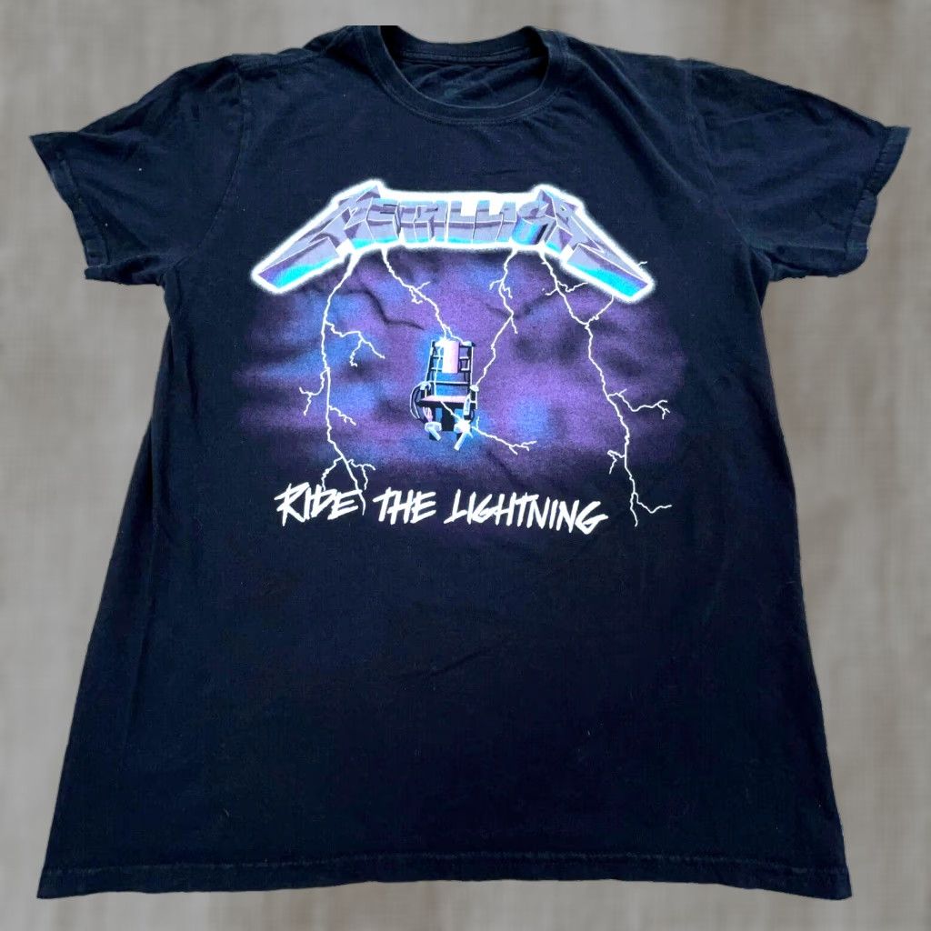 Etro Metallica Shirt Men Medium Black Band Tee T Concert Rock Retro Lightning Size US M / EU 48-50 / 2 - 1 Thumbnail