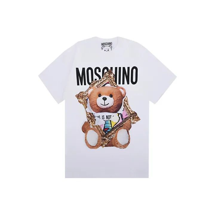 Moschino Moschino Cotton Teddy Bear Print T-Shirt 0079 Size XS / US 0-2 / IT 36-38 - 1 Thumbnail