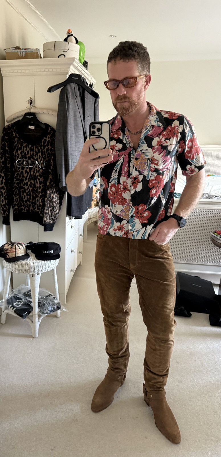 Saint Laurent Paris SS21 Saint Laurent Beckham Hawaiian shirt sample grail palm Size US S / EU 44-46 / 1 - 5 Thumbnail