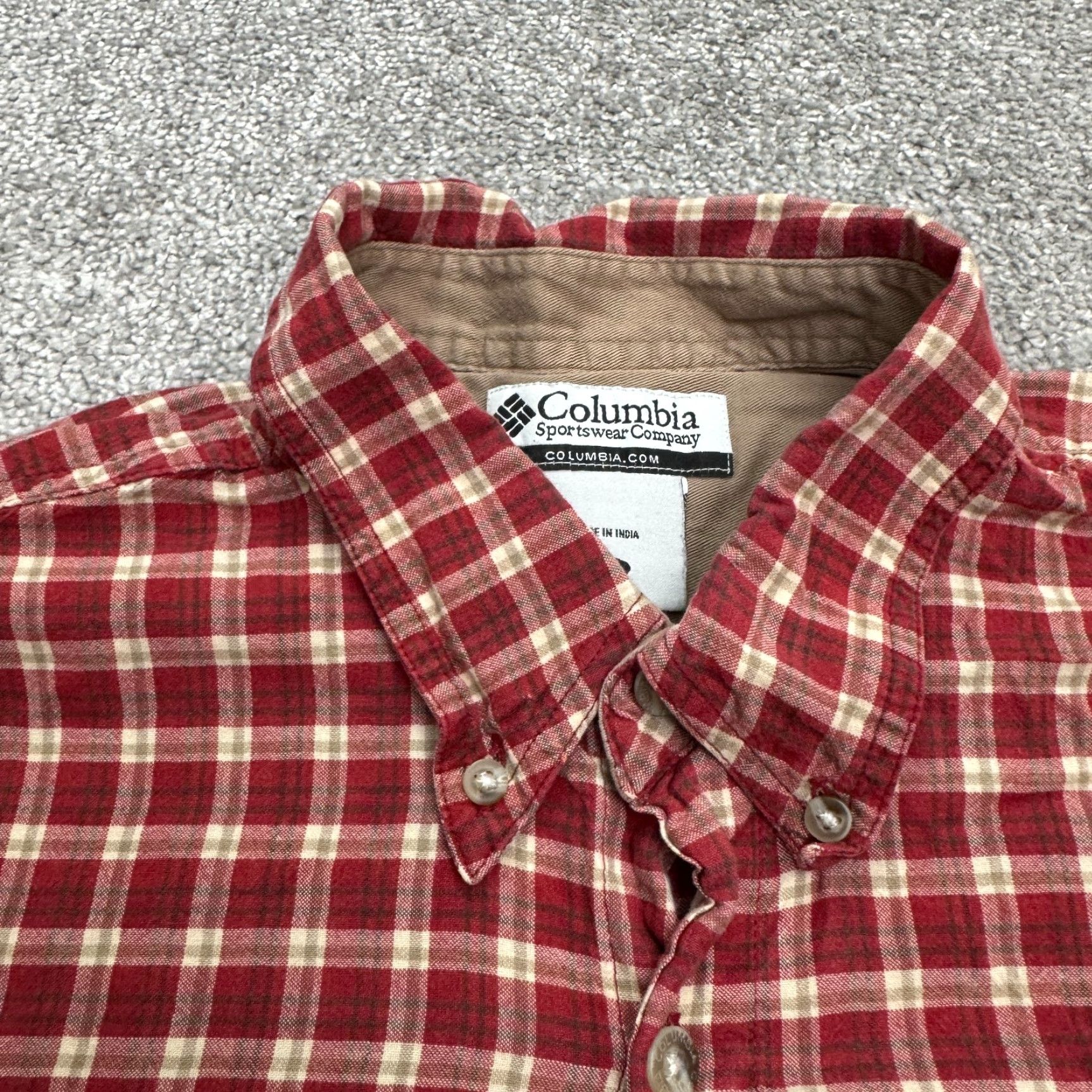 Vintage Columbia Shirt Adult Large Red Plaid Cotton Long Sleeve Button-Up Pockets Outdoor Casual Camp Mens Size US L / EU 52-54 / 3 - 3 Thumbnail