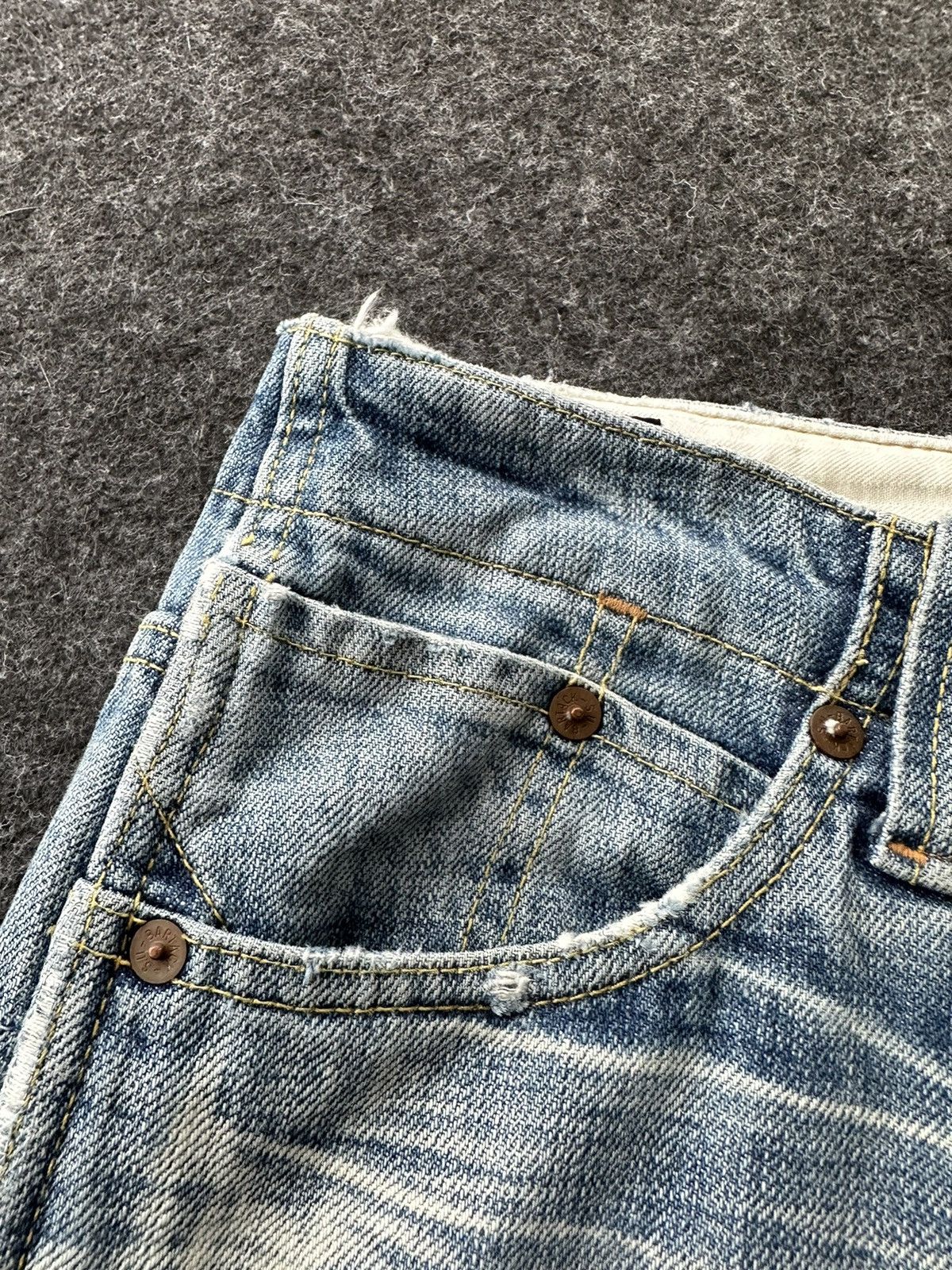 Beauty Beast × If Six Was Nine × Vintage Vintage Bartack Bushpant Faded Washed Denim D442 Size US 30 / EU 46 - 13 Thumbnail