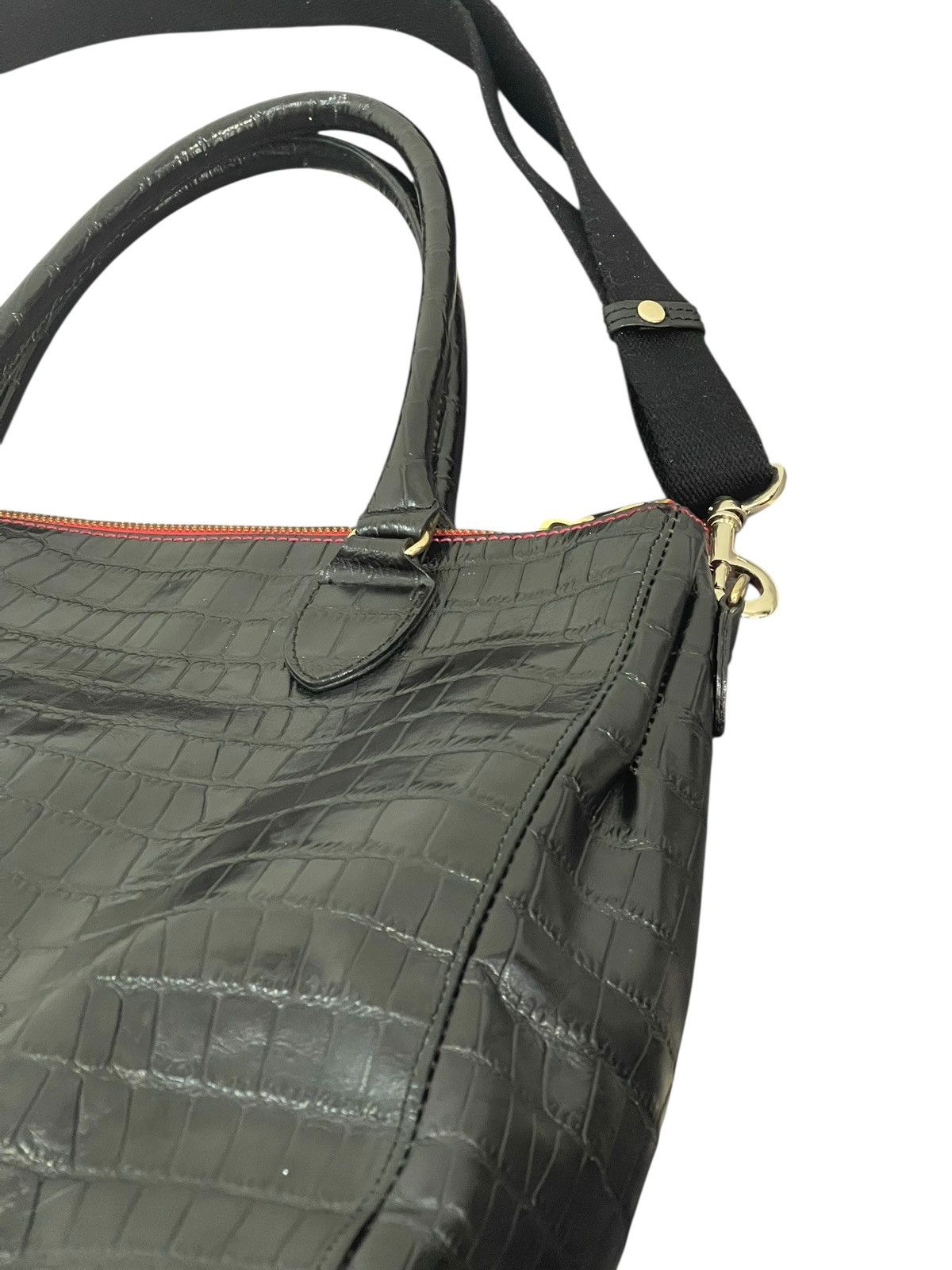 Genuine Leather Crocodle Embossed Leather mConcerto Tote Shoulder Bag 2🟩2 Size ONE SIZE - 10 Thumbnail