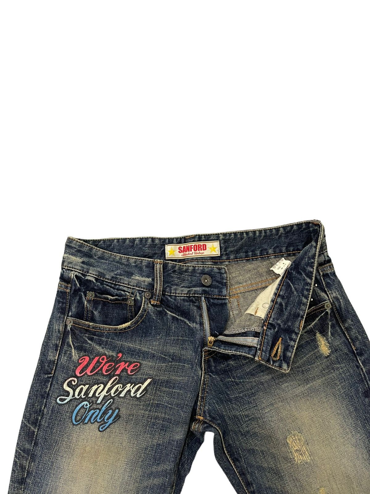 Japanese Brand Flare Jeans Sanford Distress Low Rise Boot Cut 8🟦1 Size US 30 / EU 46 - 12 Thumbnail