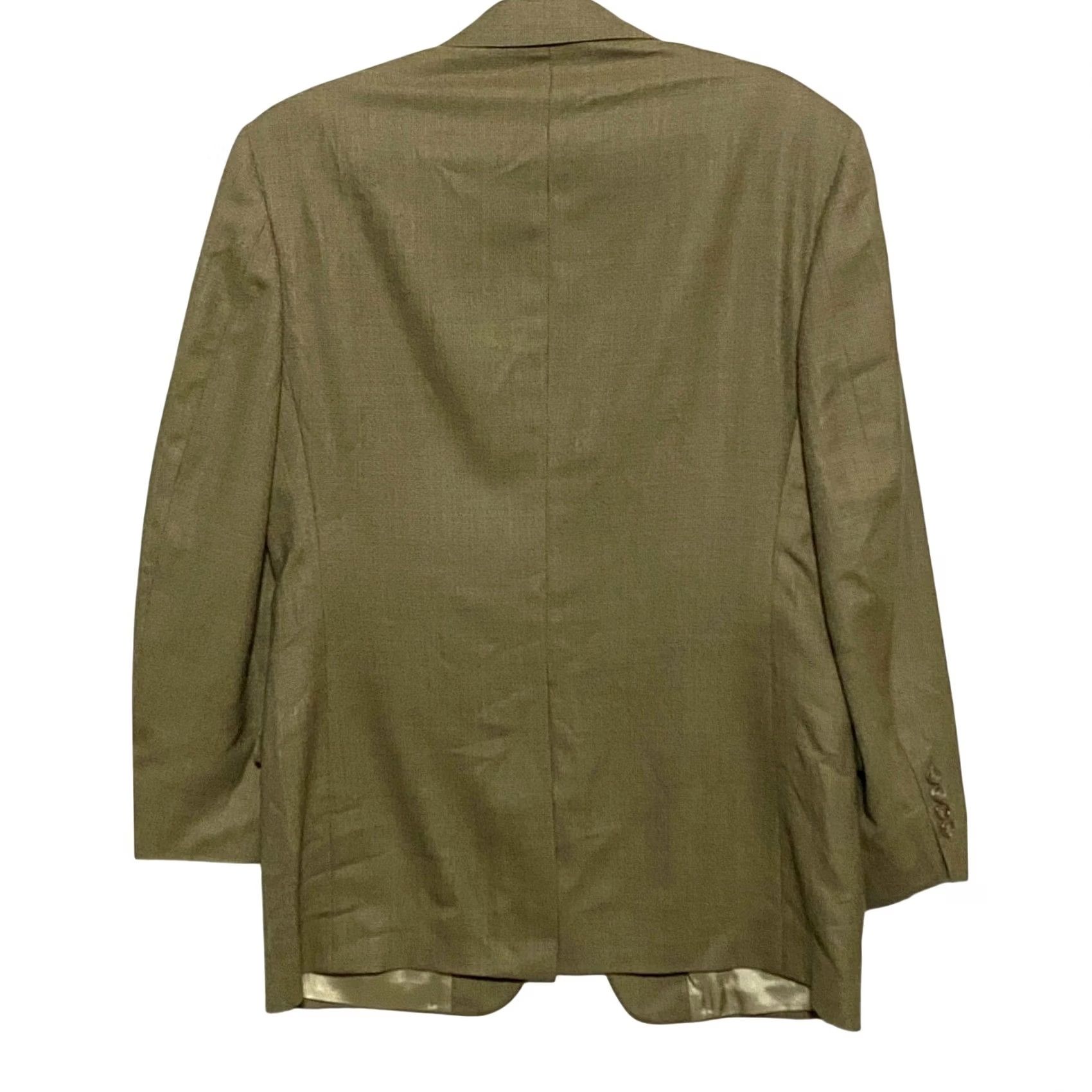 Brooks Brothers Brooks Brothers Wool Blazer Suit Jacket Mens 40 Regular Tan Notch Lapel Single-Breasted 2-Button Formal Career Business Jacket Coat Size 40R - 3 Thumbnail