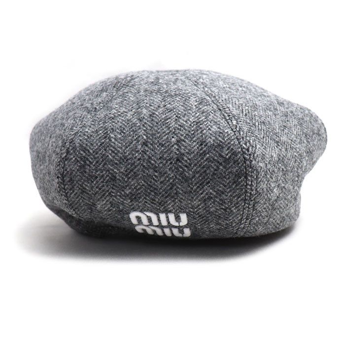 Miu Miu Miu Miu Miu Miu Logo Wool Beret Textile Hats 5HC075 DUTY FREE for USA Size ONE SIZE - 1 Thumbnail