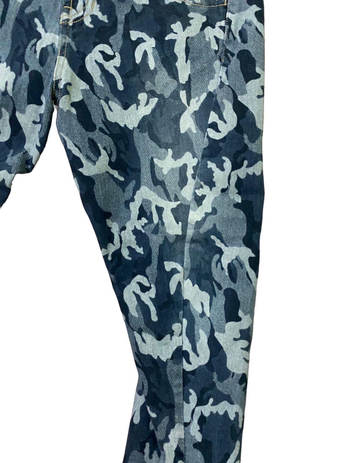 Japanese Brand Bit Blue Double Waist Camo style Baggy Denim Size US 32 / EU 48 - 6 Thumbnail