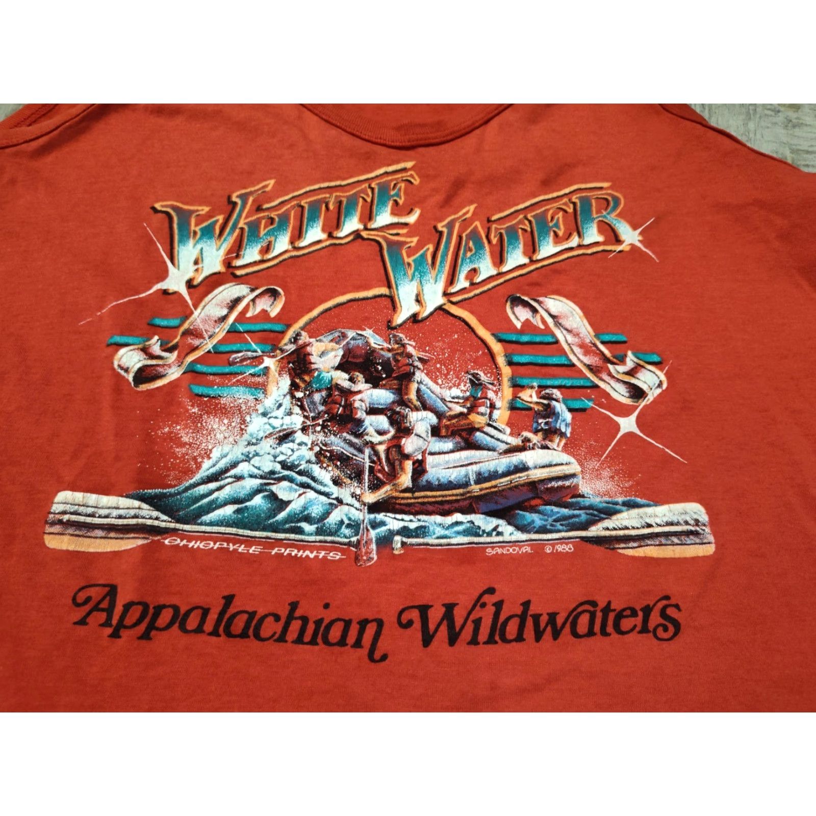 Vintage Vtg Screen Stars Brand Appalachian White Water Wildwaters Tank Top M/L USA Made Size US M / EU 48-50 / 2 - 2 Thumbnail