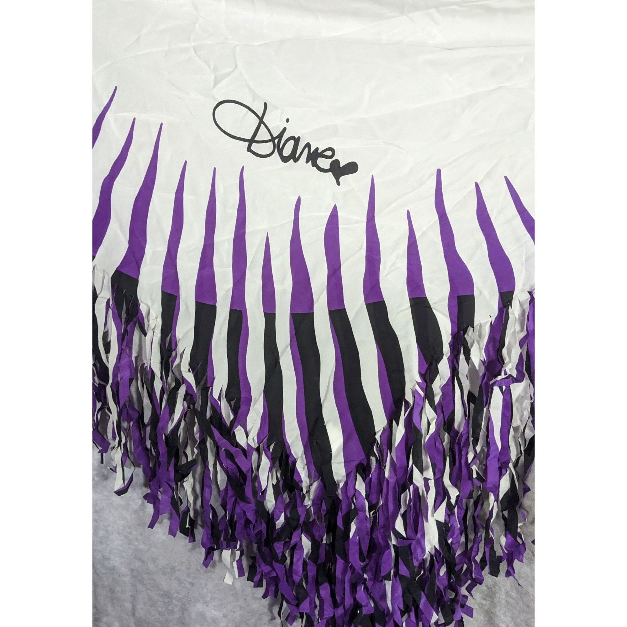 Diane von Furstenberg Vintage Diane Von Furstenberg Purple Stripe Silk Fringe Scar Size ONE SIZE - 10 Thumbnail