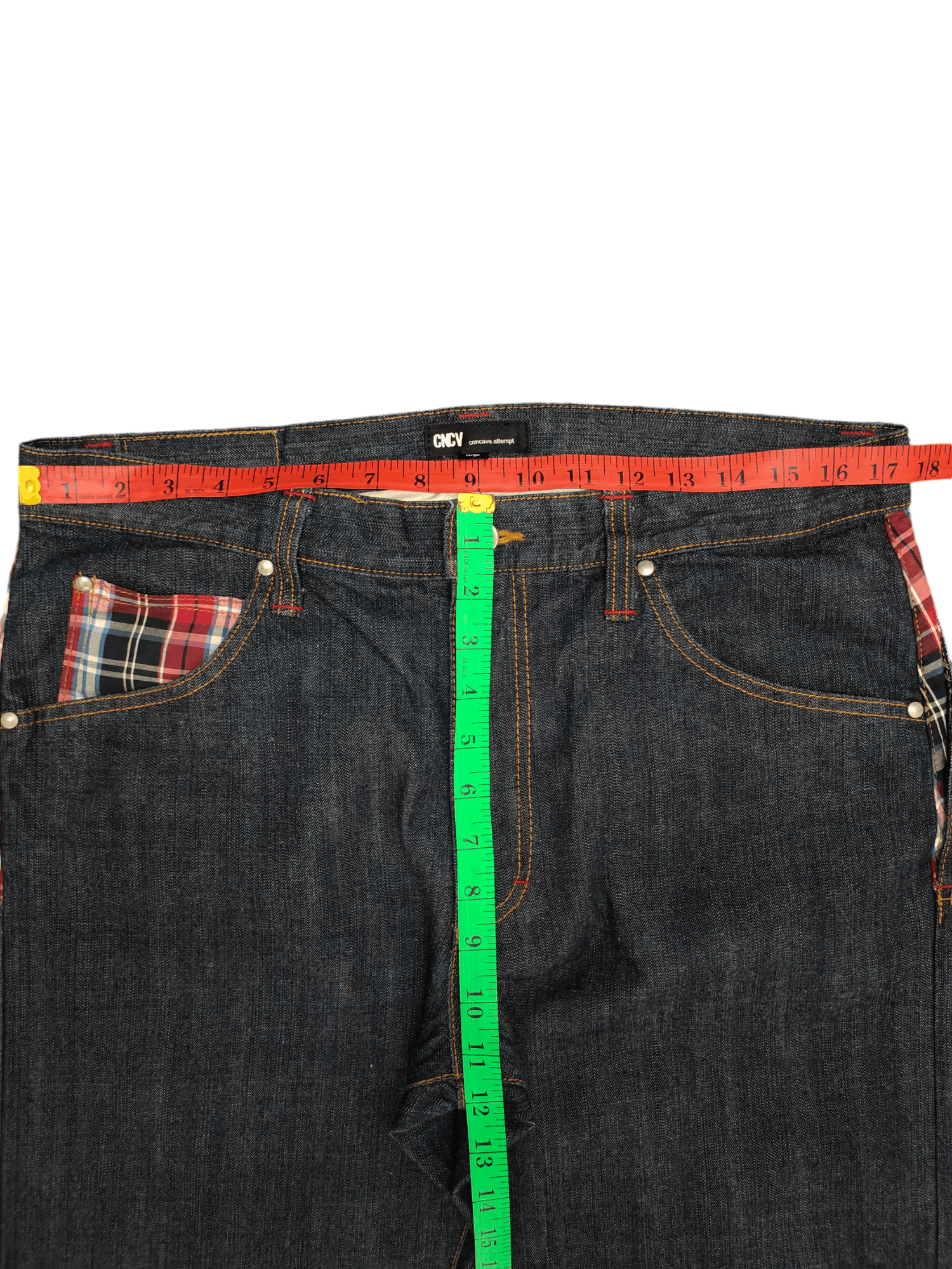 Comme des Garcons × Undercover Vintage Y2k Cncv Checkered Denim Jeans Ppfm Undercover Style Size US 35 - 6 Thumbnail