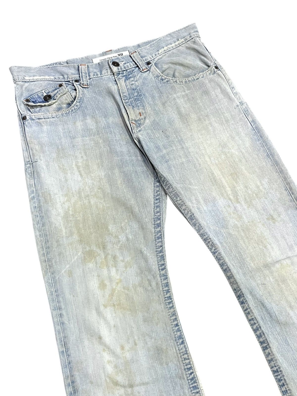 Edwin FYE🔥EDWIN 401XV Grunge Dirty Mudwash Off-Blue Flare Denim Size US 34 / EU 50 - 2 Thumbnail