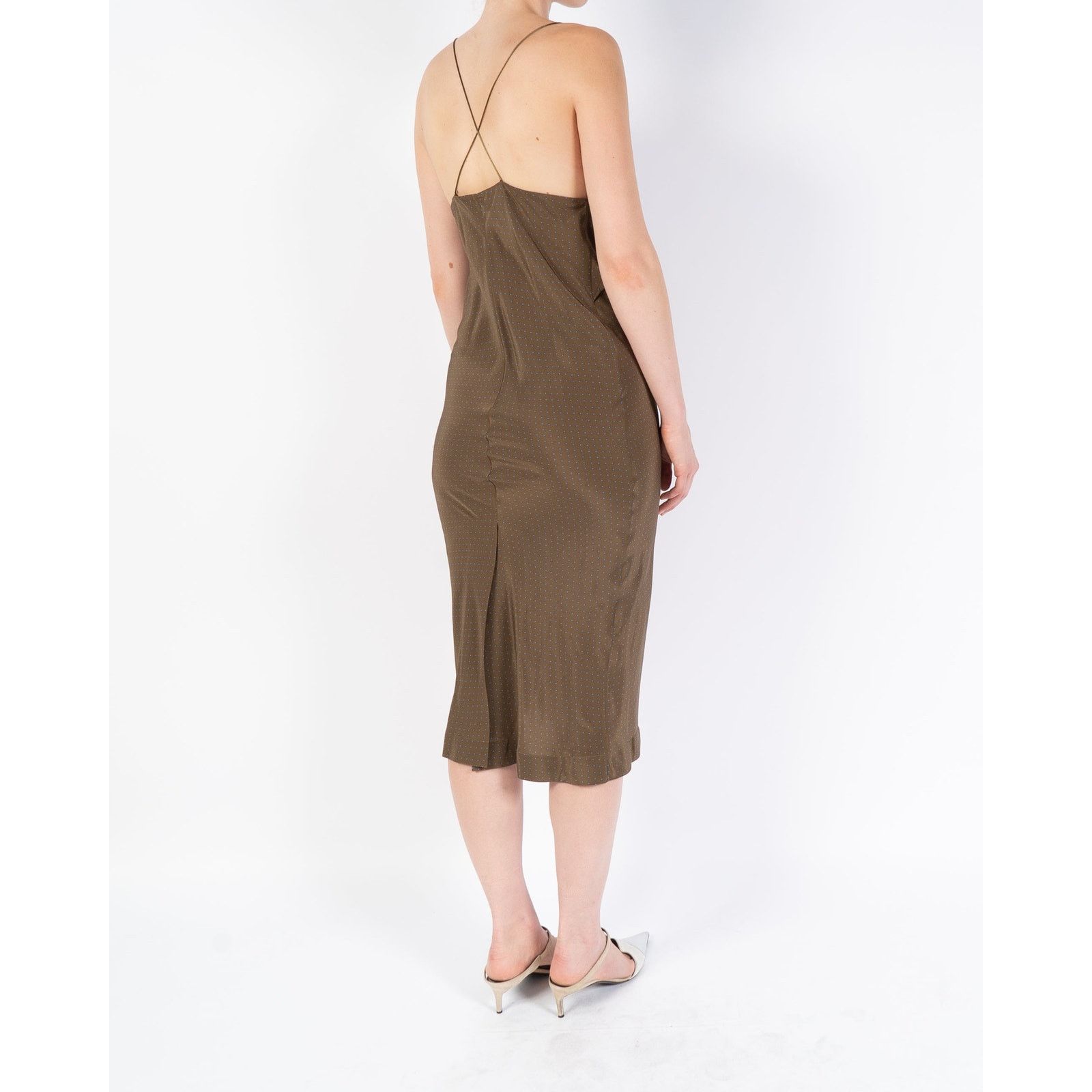 Haider Ackermann SS19 Spencer Mud Dotted Silk Dress Size S / US 4 / IT 40 - 4 Thumbnail