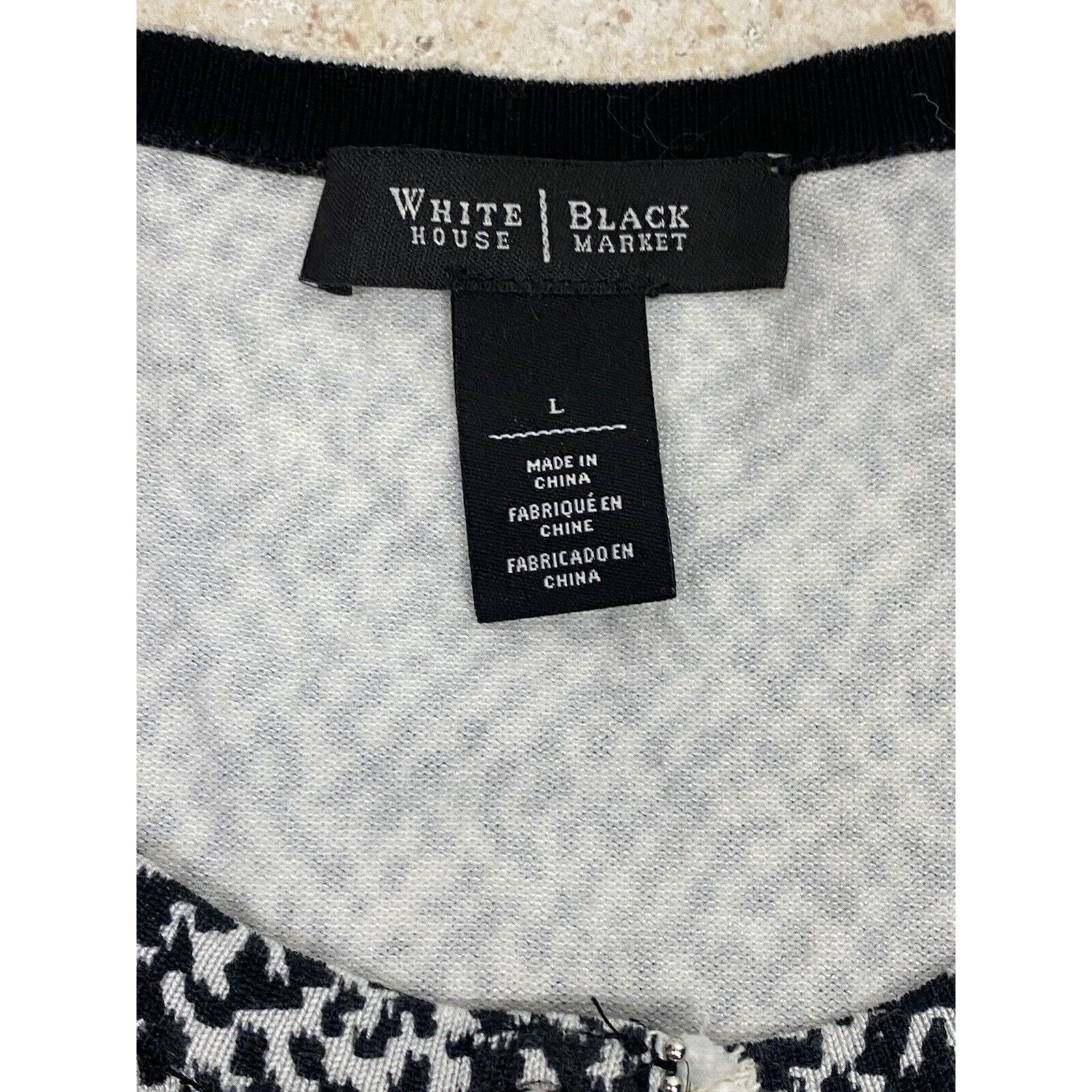 White House Black Market White House Black Market Sweater Snap Cardigan Black White Size L / US 10 / IT 46 - 7 Thumbnail